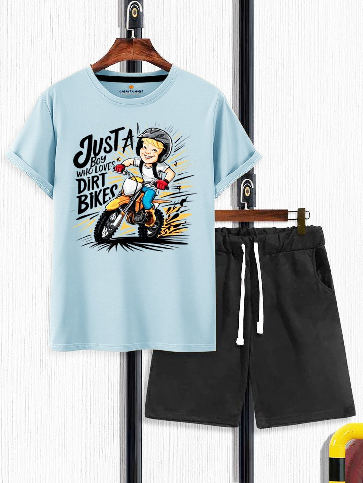 Just a Boy Sky Blue T-Shirt & Short