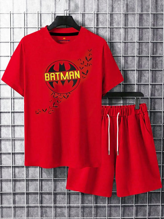 Galactic Hubs Batman (Red) T-Shirt & (Red) Short