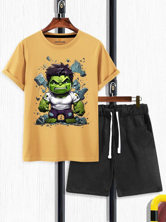 Galactic Hubs Iron Man Yellow T-Shirt & Short