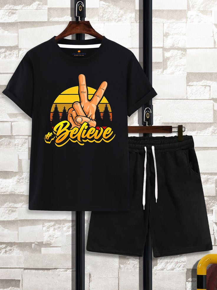 Galactic Hubs Belive Black T-Shirt & Short