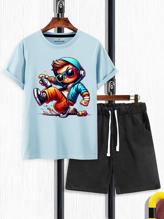 Galactic Hubs Sky Blue T-Shirt & Short