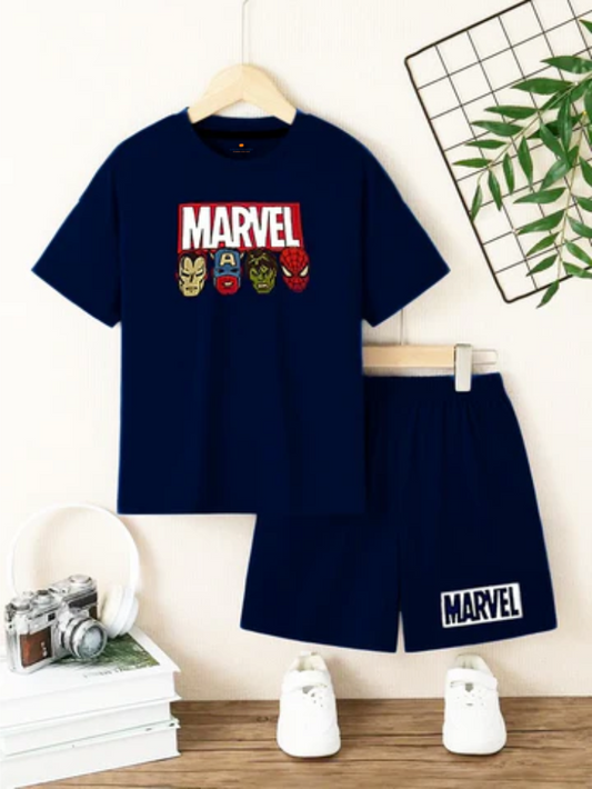 Galactic Hubs Marvel ( Neavy Blue ) T-Shirt & Short