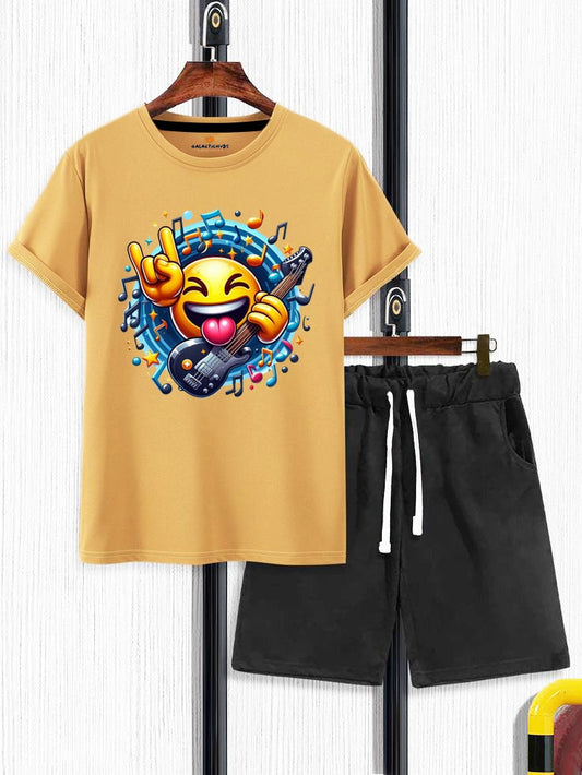 Galactic Hubs Yellow Music T-shirt & Black Short