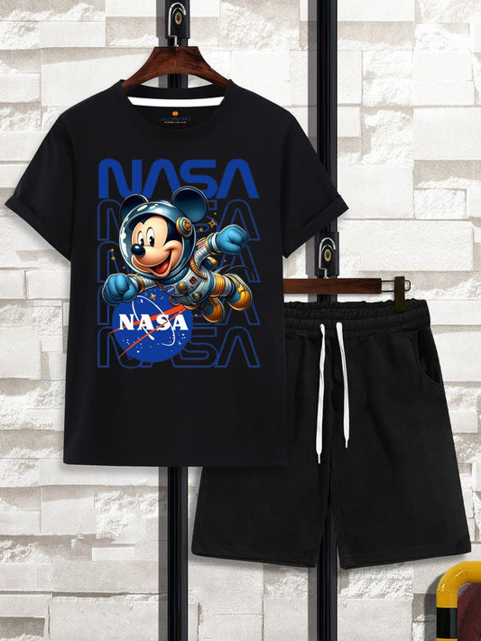 Galactic Hubs Black Nasa T-shirt &  Black Short