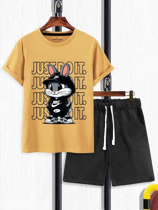Galactic Hubs yellow Just Do it T-shirt & Black Short